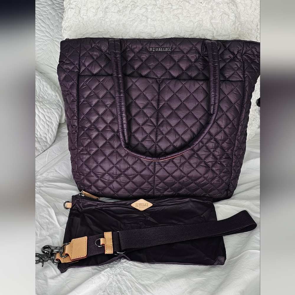 MZ Wallace Quilted Large Metro Quatro Tote in Raisin